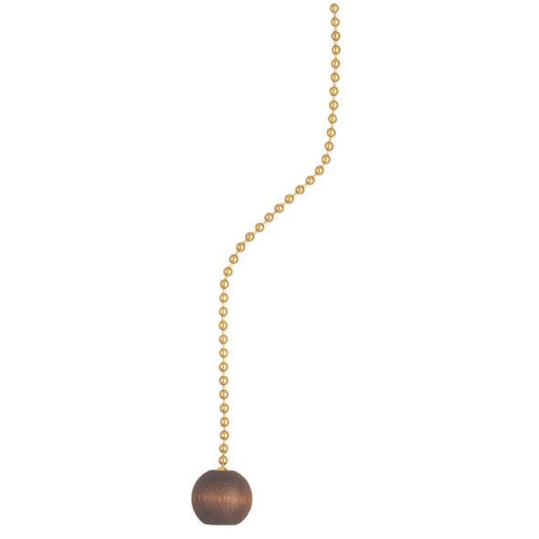 Westinghouse 36 In. Polished Brass Pull Chain with Walnut Ball Ornament 70661