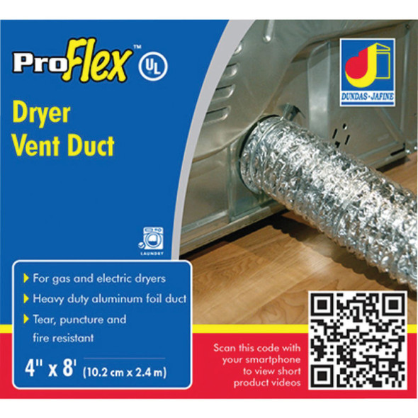 Dundas Jafine ProFlex  4 In. x 8 Ft. Aluminum Flexible Dryer Duct BTD48