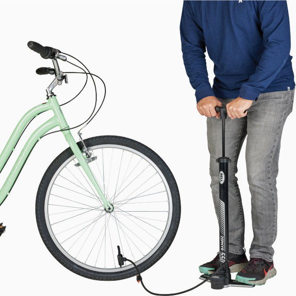 Bell Sports Zephyr 550 Schrader/Presta  Valve 100 PSI Bicycle Floor Pump with Gauge Bell Sports Zephyr 550 Schrader/Presta  Valve 100 PSI Bicycle Floor Pump with Gauge