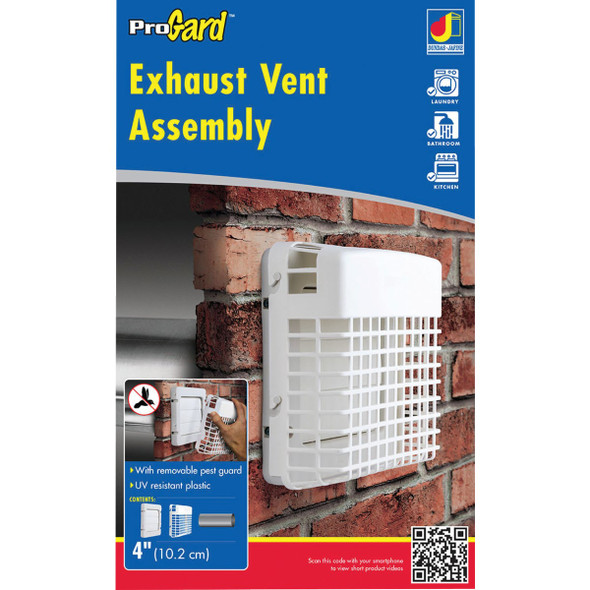Dundas Jafine ProGard 4 In. White Plastic Dryer Vent Hood Kit BPGH4WZW
