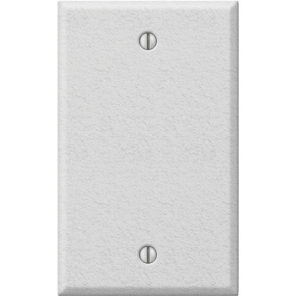 Amerelle 1-Gang Standard Stamped Steel Blank Wall Plate, White Wrinkle C982BW