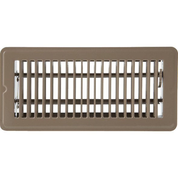 Home Impressions 4 In. x 10 In. Brown Steel Floor Register 1FL0410BR-NH Home Impressions 4 In. x 10 In. Brown Steel Floor Register 1FL0410BR-NH