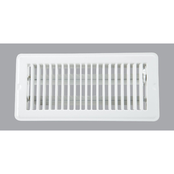 Home Impressions 4 In. x 10 In. White Steel Floor Register 1FL0410WH-NH