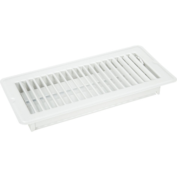 Home Impressions 4 In. x 10 In. White Steel Floor Register Home Impressions 4 In. x 10 In. White Steel Floor Register