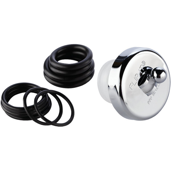 PPP Flip-it Fit All Bathtub Drain Stopper with Chrome Finish 10-100