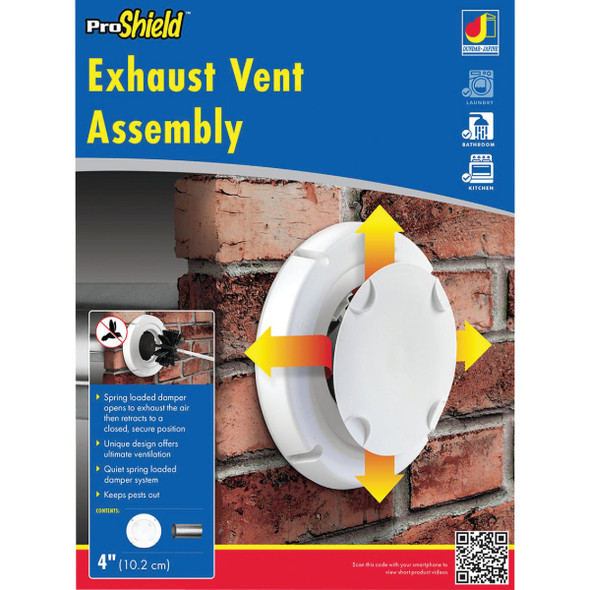 Dundas Jafine ProShield 4 In. White Plastic Dryer Vent Hood BPSH4WZW