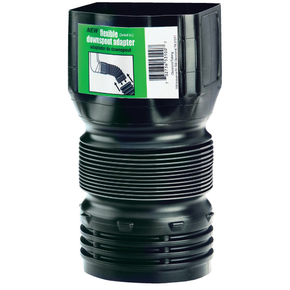 Amerimax Flexible 3 In. X 4 In. X 4 In. Downspout Adapter 53102