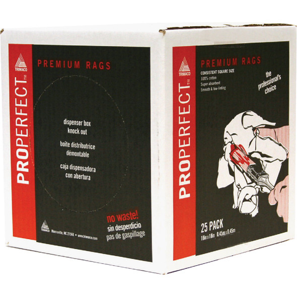 Trimaco ProPerfect 18 In. x 18 In. Cotton Wipers (25-Pack) 80025
