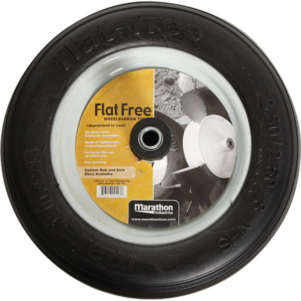 Marathon 13 x 350-250-8 In. Flat Free Wheelbarrow Wheel 00003 738816