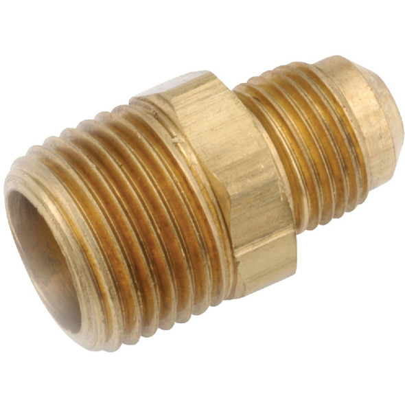 Anderson Metals 3/8 In. x 1/2 In. Brass Male Flare Connector Pack of 5 Anderson Metals 3/8 In. x 1/2 In. Brass Male Flare Connector Pack of 5