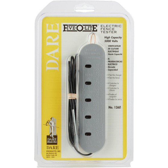 Dare Five-O-Lite 6-1-2 In. x 1-3-4 In. Electric Fence Tester 1360 N 712232