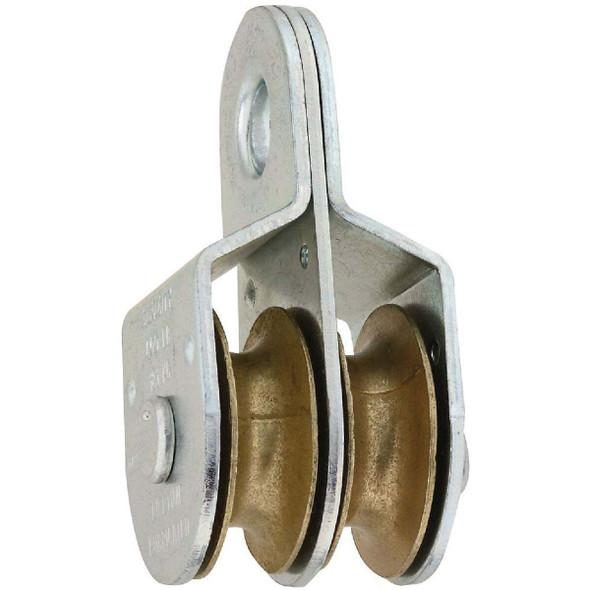 National Hardware 1-1/2 In. O.D. Double Fixed Eye Steel Rope Pulley N199-810