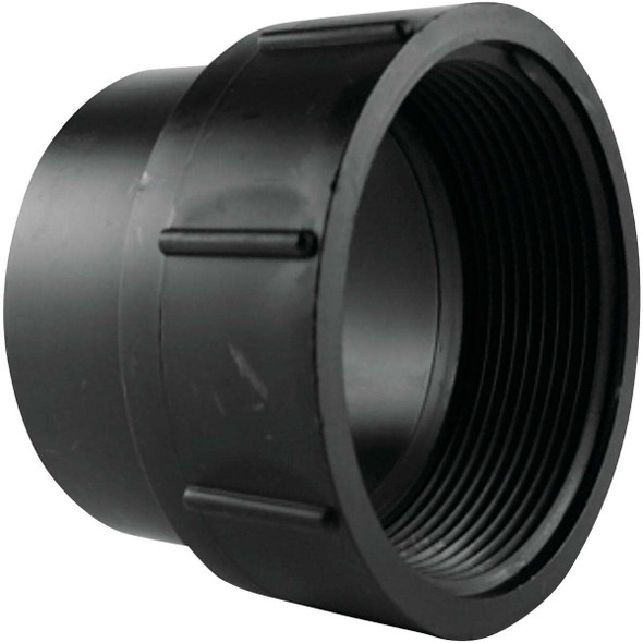 Charlotte Pipe 4 In. Spigot x FIP Fitting ABS Cleanout ABS 00105  1200HA