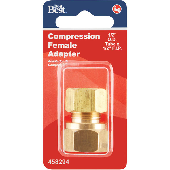 Do it 1-2 In. x 1-2 In. Brass Union Compression Adapter 458294 458294