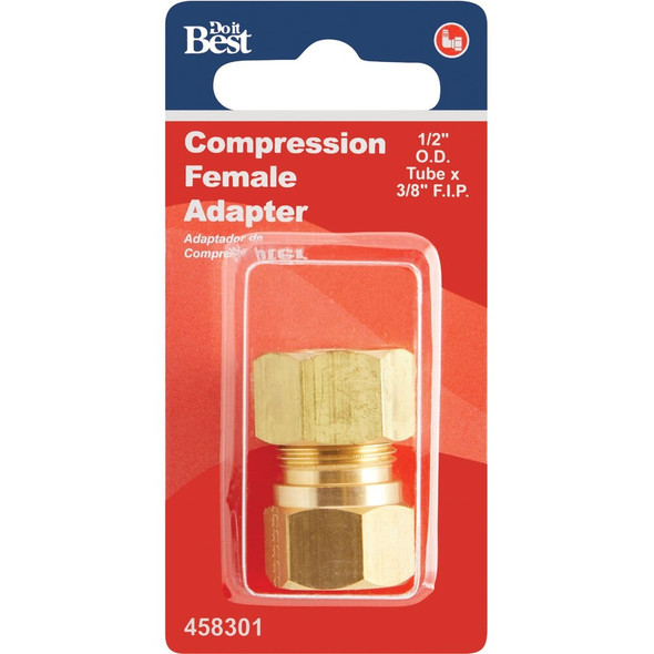 Do it 1-2 In. x 3-8 In. Brass Union Compression Adapter LFA217 458301