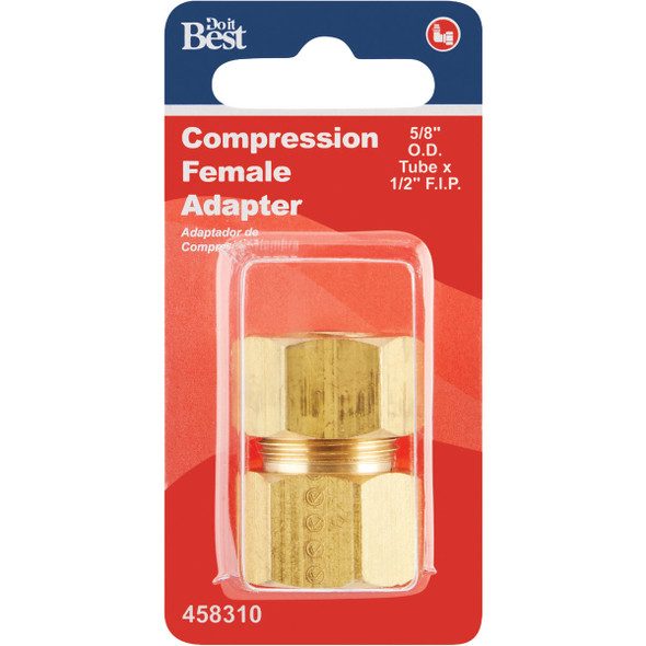 Do it 5/8 In. x 1/2 In. Brass Union Compression Adapter Do it 5/8 In. x 1/2 In. Brass Union Compression Adapter