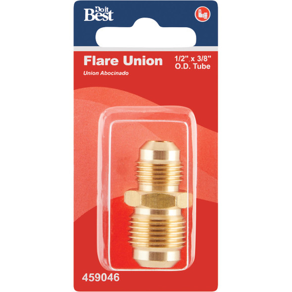 Do it 1-2 In. X 3-8 In. Brass Low Lead Reducing Flare Union 459046 459046