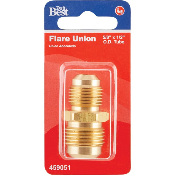 Do it 5-8 In. X 1-2 In. Brass Low Lead Reducing Flare Union 459051 459051