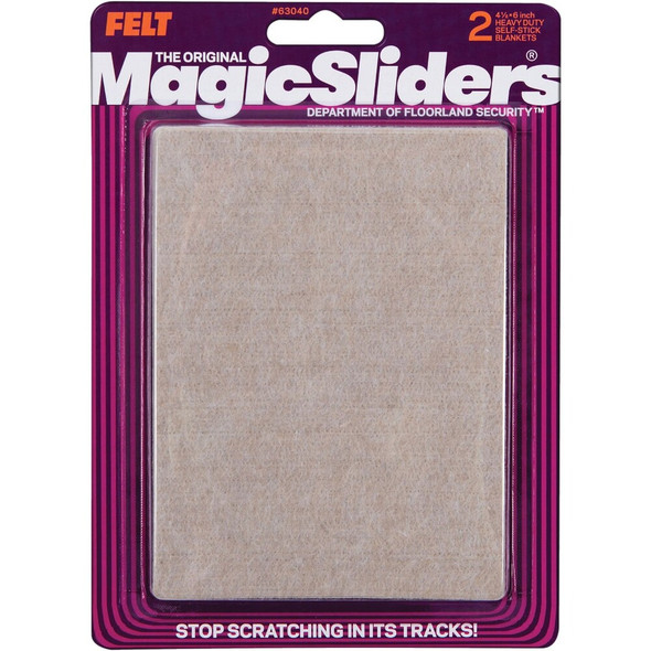 Magic Sliders 6 In. x 4-1-2 In. Oatmeal Felt Sheet,(2-Pack) 63040 224082