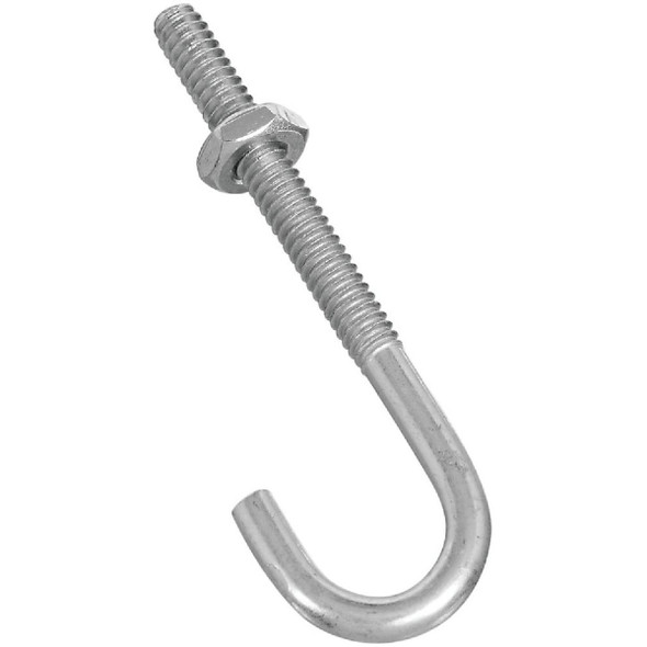 National Hardware 3/16 In. x 2-1/2 In. Zinc J Bolt N232-876 Pack of 10