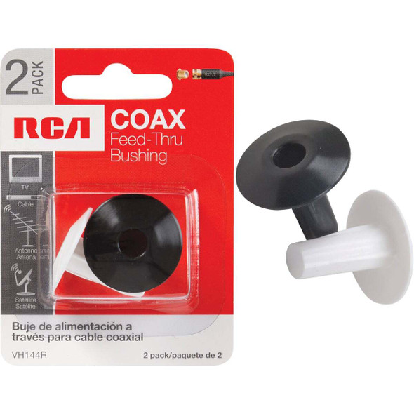 RCA Plastic Feed-Thru Coax Bushing (2-Pack) VH144R Pack of 6