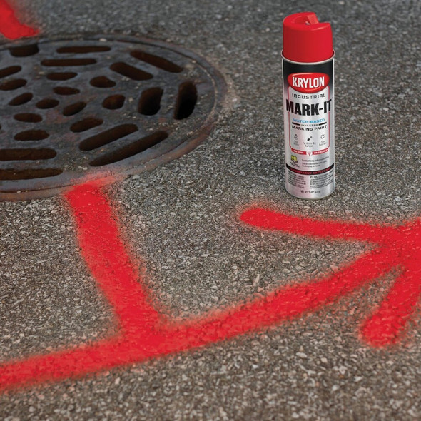 Krylon Mark-It 732408 Industrial WB Fluorescent Red Inverted Marking Paint 731308 780231