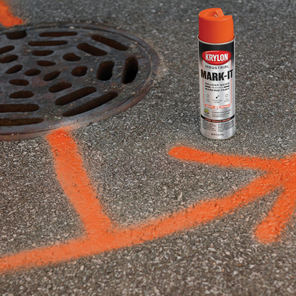 Krylon Mark-It 730608 Industrial SB APWA Bright Orange Inverted Marking Paint 780207