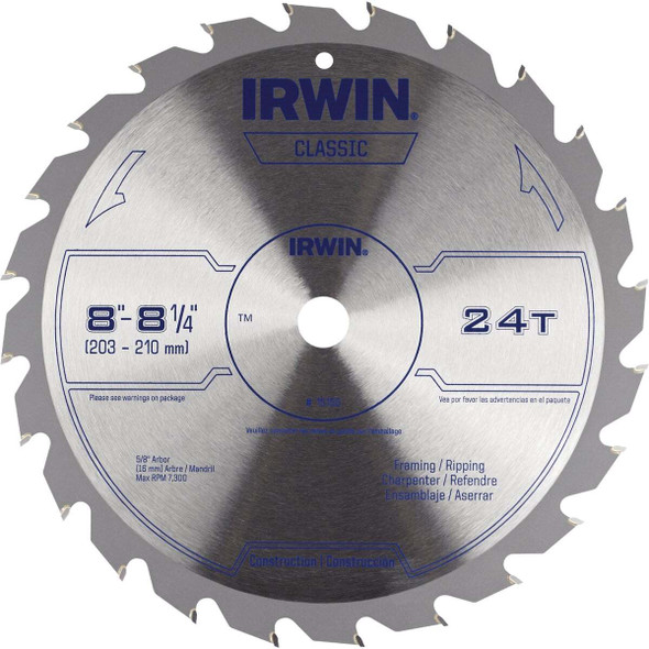 Irwin Classic Series 8-1/4 In. 24-Tooth General Purpose Circular Saw Blade 15150