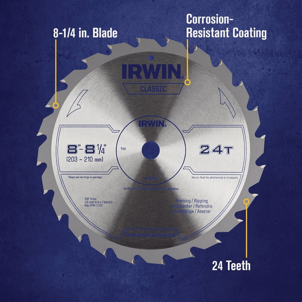Irwin Classic Series 8-1-4 In. 24-Tooth General Purpose Circular Saw Blade 15150 370169