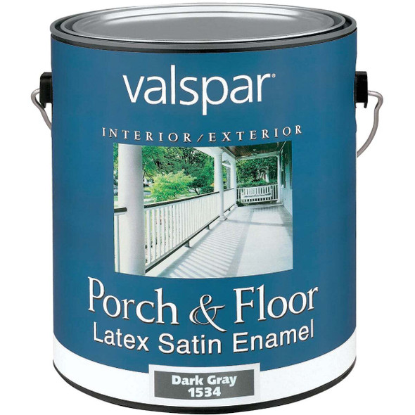 Valspar 1 Gal. Dark Gray Latex Satin Porch, Floor & Patio Paint 009.0065737.007