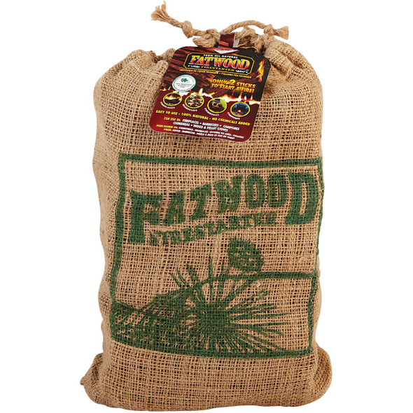 Fatwood 8 Lb. Fire Starter in Burlap Bag 09908