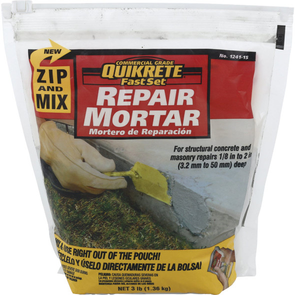 Quikrete Zip & Mix Mortar Polymermodified 3 Lb. Repair Mortar Mix 124115