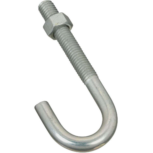 National Hardware 3/8 In. x 3-3/4 In. Zinc J Bolt N232-942 Pack of 10