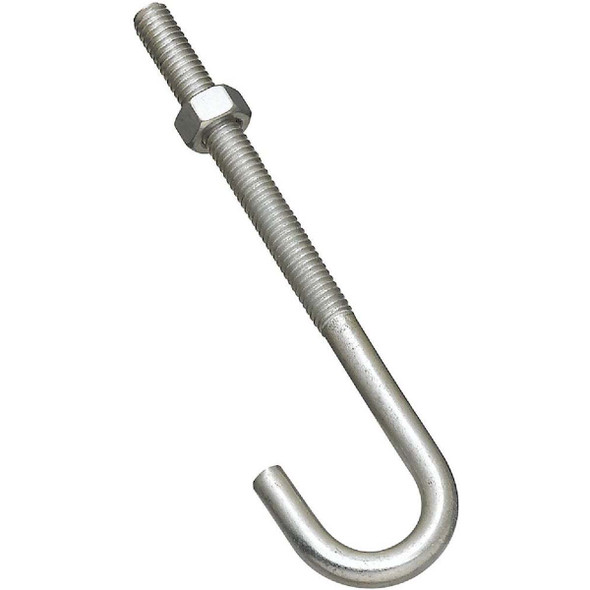 National Hardware 5/16 In. x 5 In. Zinc J Bolt N232-926 Pack of 10