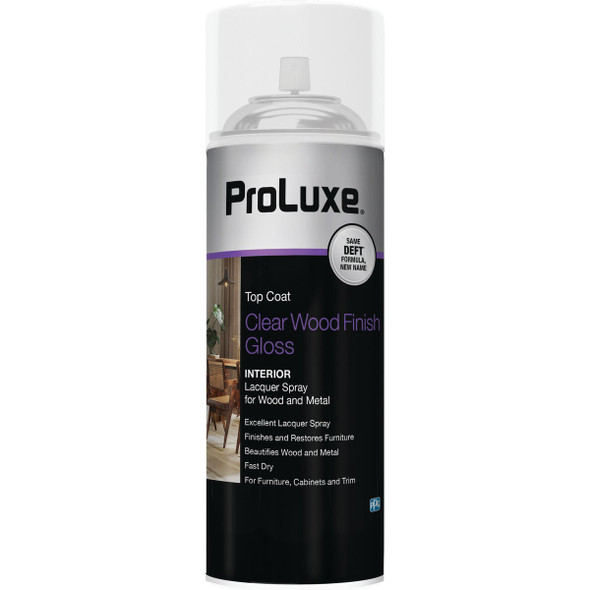 ProLuxe 12.25 Oz. Gloss Clear Wood Finish Interior Spray Lacquer PLX010SXI/54