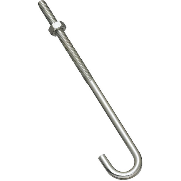 National Hardware 1/4 In. x 6 In. Zinc J Bolt N232-900 Pack of 10