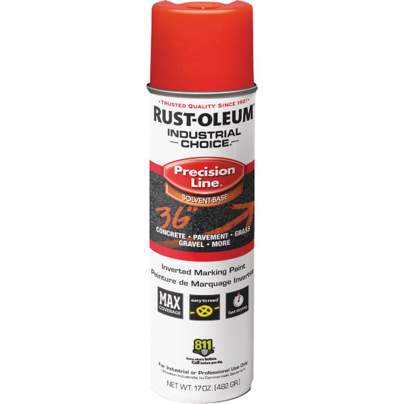 Rust-Oleum Industrial Choice Fluorescent Red 17 Oz. Inverted Marking Spray Paint