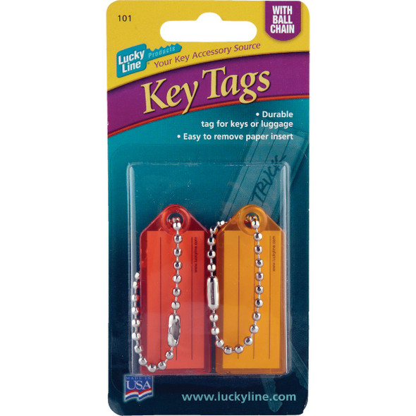 Lucky Line Transparent 2-1-4 In. I.D. Key Tag with Chain (2-Pack) 10102 571458