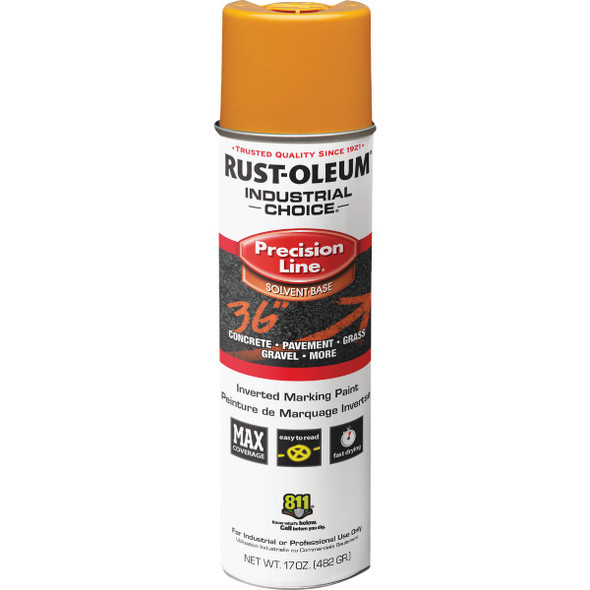 Rust-Oleum Industrial Choice Caution Yellow 17 Oz. Inverted Marking Spray Paint 203024V 779920