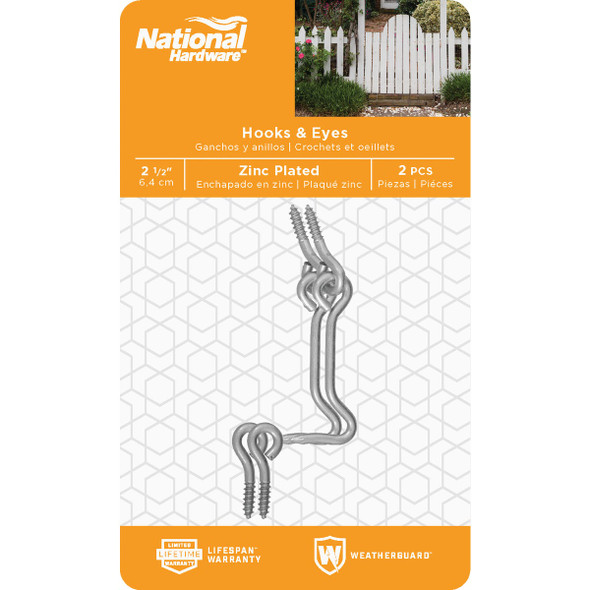 National Hardware 2-1-2 In. Steel Hook & Eye Bolt (2-Count) N117-952 212503