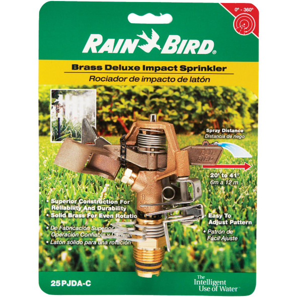 Rain Bird Brass 20 Ft. to 41 Ft. Dia. Riser Mounted Impact Sprinkler 25PJDAC 751341