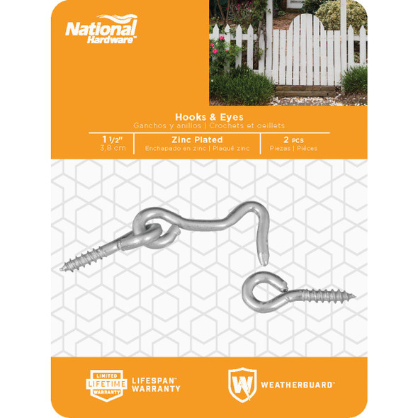 National Hardware 1-1-2 In. Steel Hook & Eye Bolt (2-Count) N117-853 212521