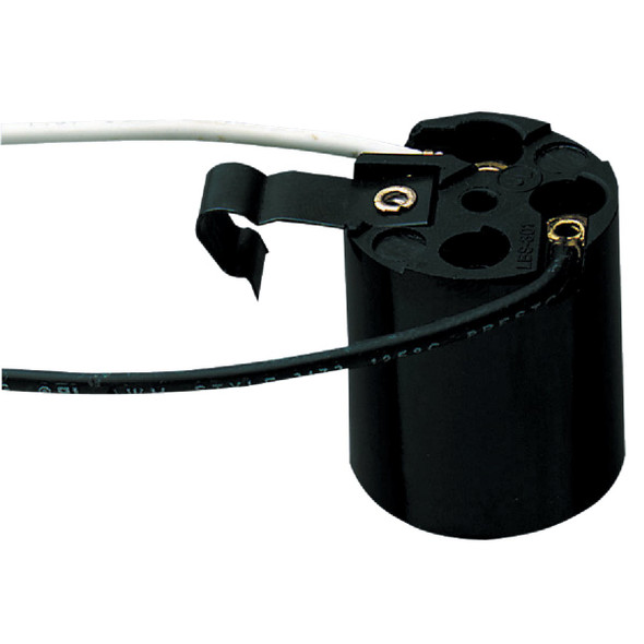 Westinghouse Horizontal Snap-In Medium Base Black Lamp Socket 70145