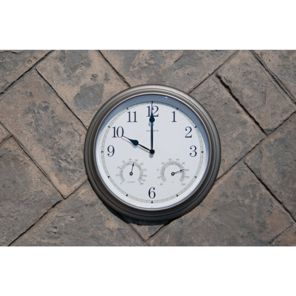Acurite 13.5" Metal Indoor/Outdoor Clock Thermometer