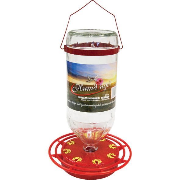 Humdinger 32 Oz. Glass Hummingbird Feeder 105 Pack of 12