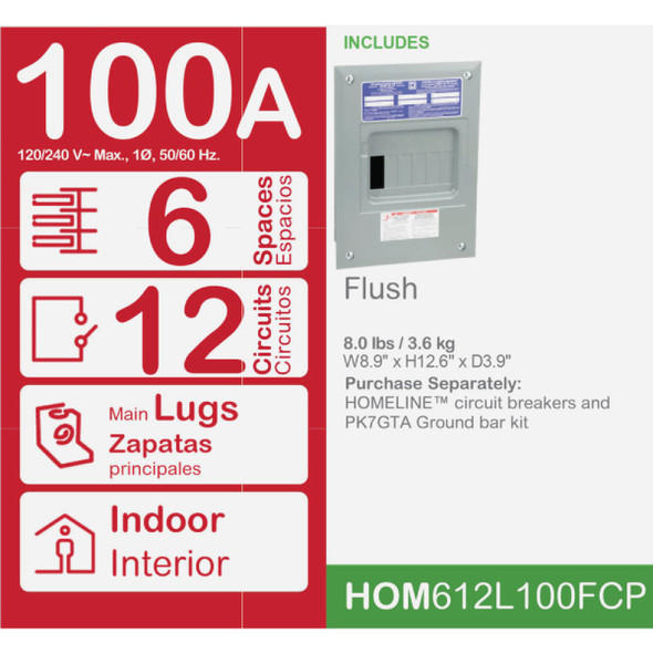 Homeline 100a Load Center HOM612L100FCP 516163