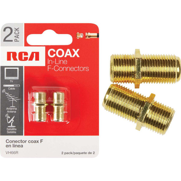 RCA In-Line Feed-Through Coax Connector (2-Pack) VH66R1