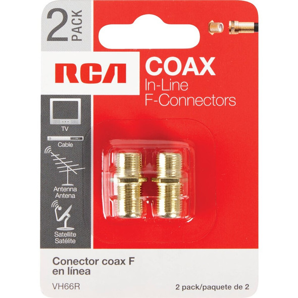 RCA In-Line Feed-Through Coax Connector (2-Pack) VH66R1 532490