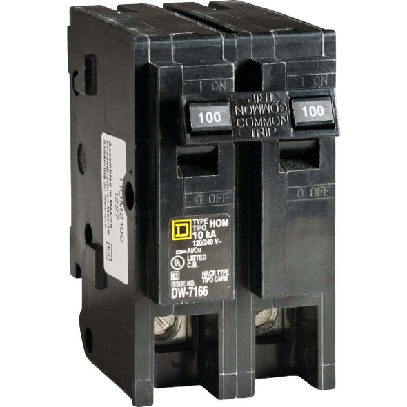 Square D Homeline 100A Double-Pole Standard Trip Main Breaker HOM2100CP