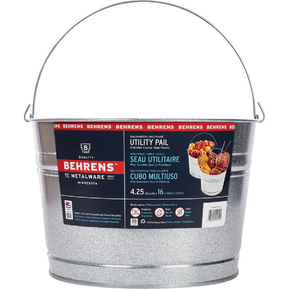 Behrens 4.25 Gal. Galvanized Steel Pail C17GS